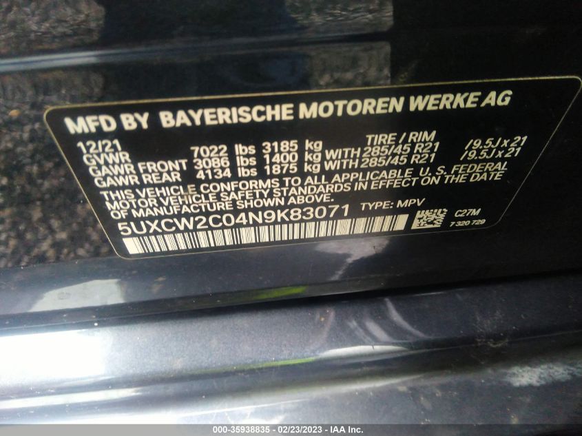2022 BMW X7 - Image 9