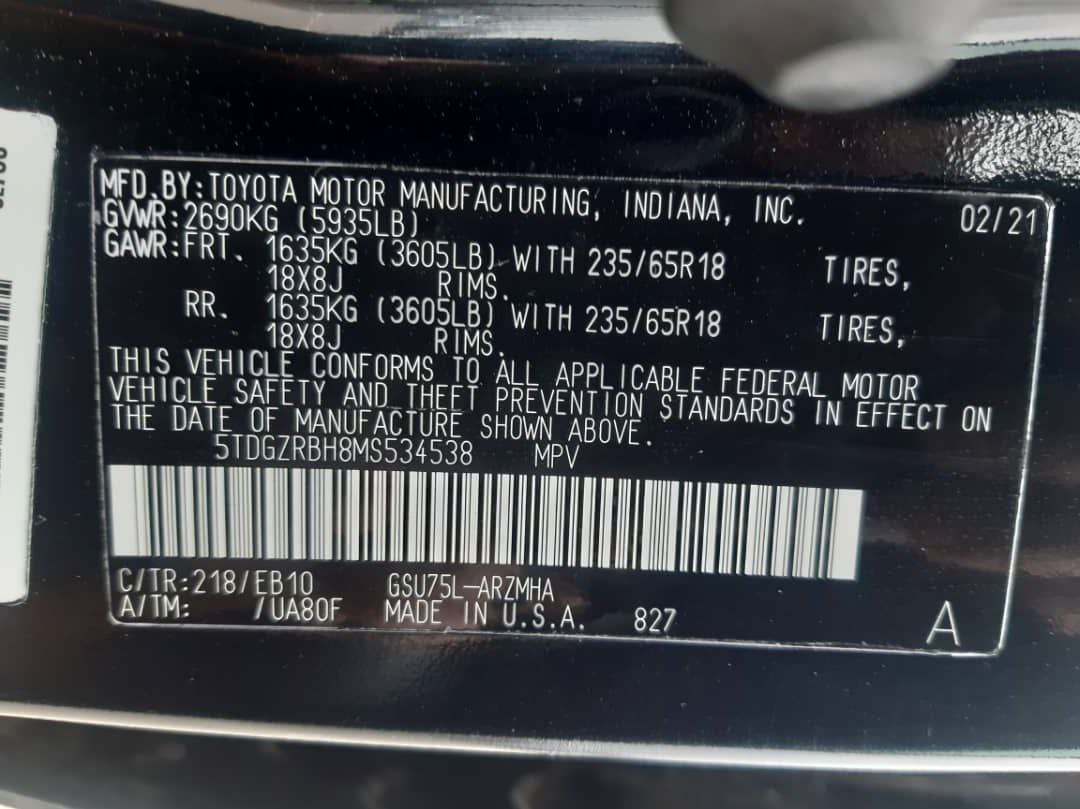 2021 Toyota HIGHLANDER - Image 10