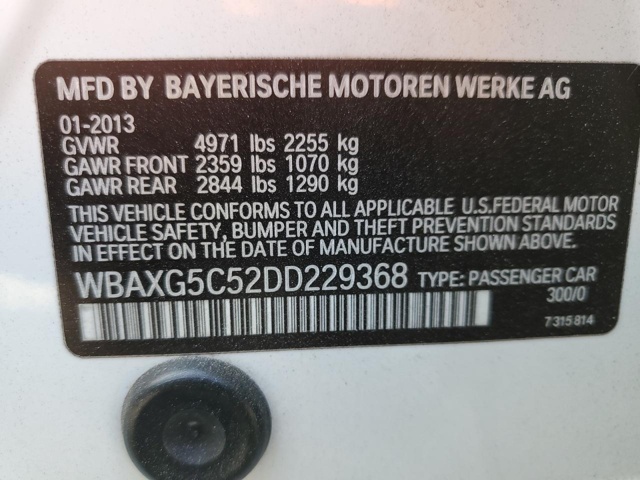 2013 BMW 5 SERIES WHITE - Image 12