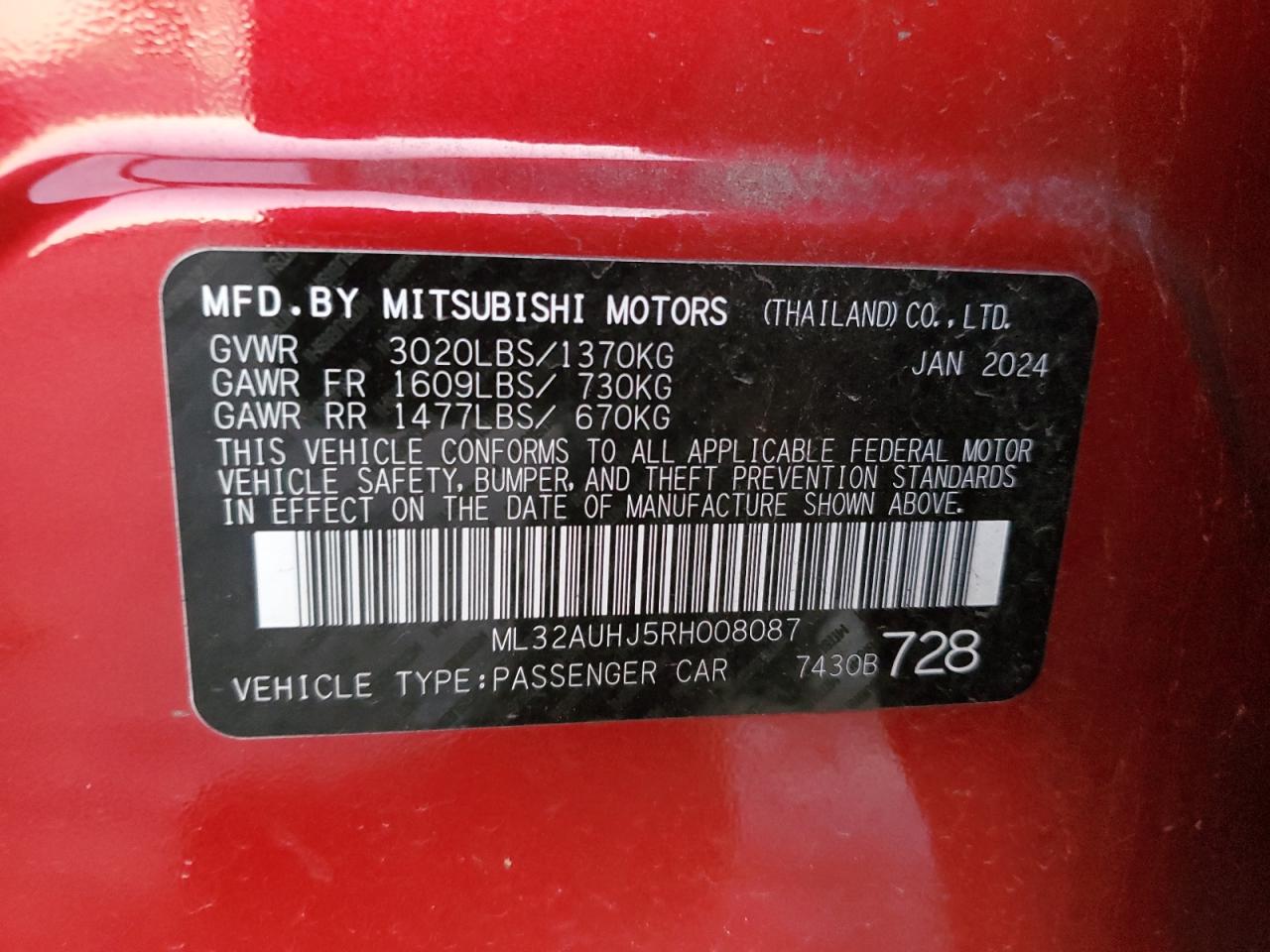 2024 MITSUBISHI MIRAGE - Image 13