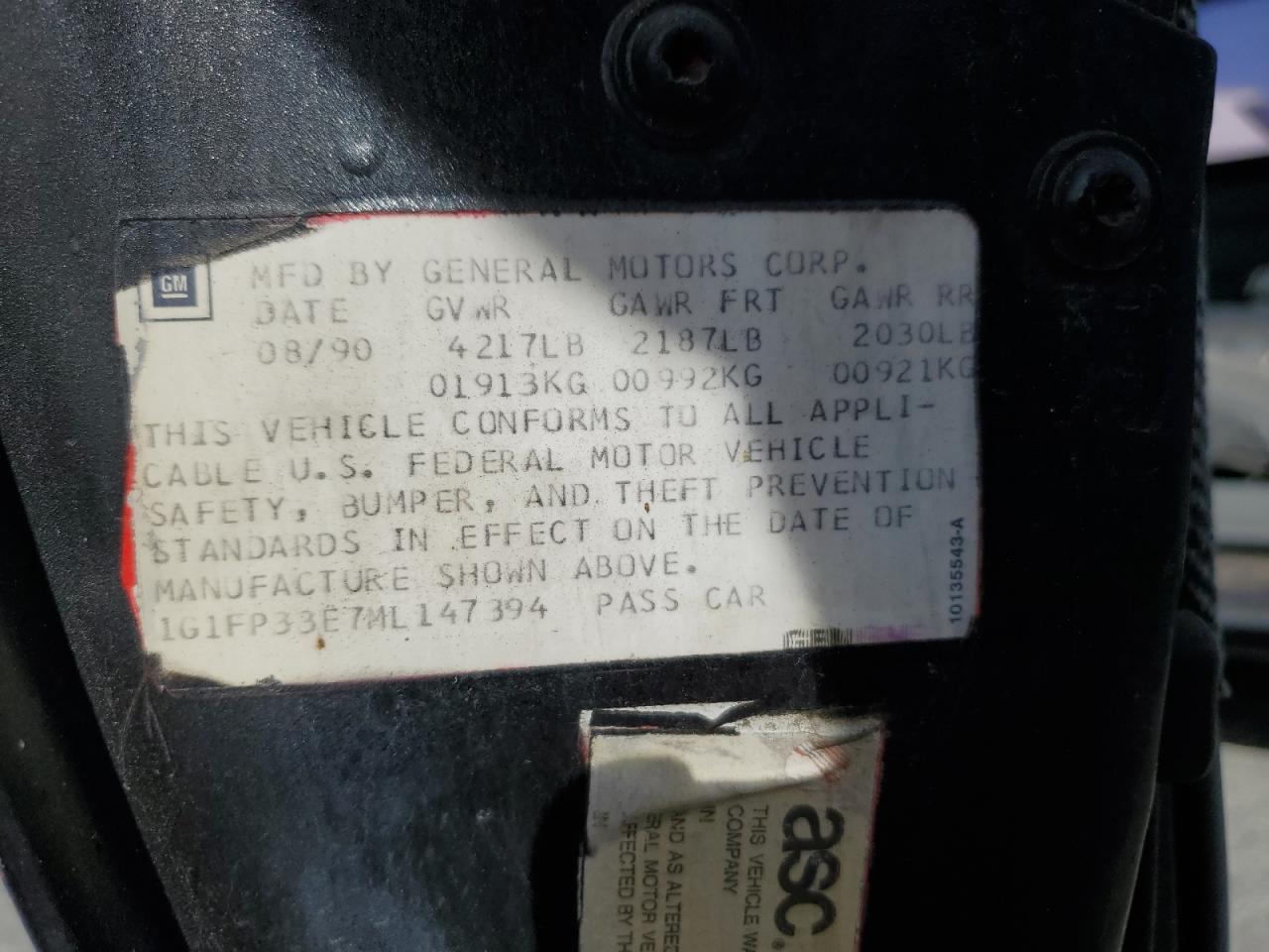 1991 CHEVROLET CAMARO - Image 12
