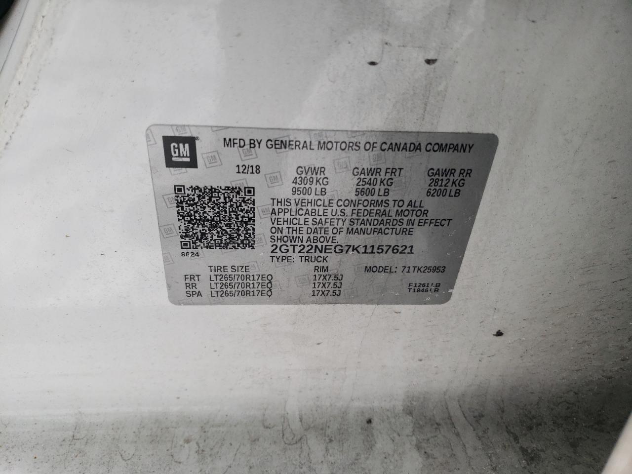 2019 GMC SIERRA WHITE - Image 12