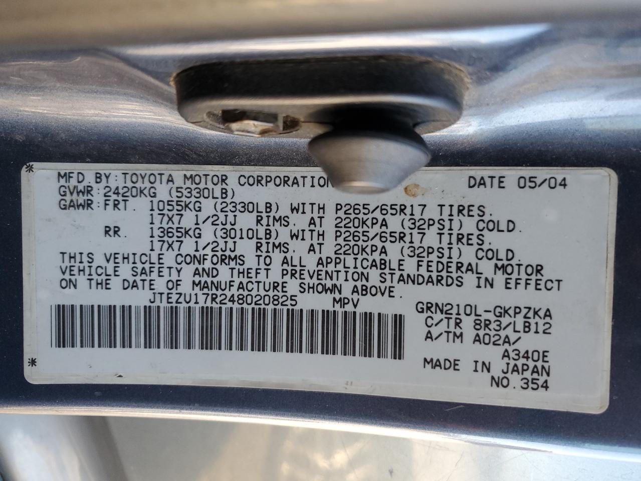 2004 TOYOTA 4RUNNER BLUE - Image 13