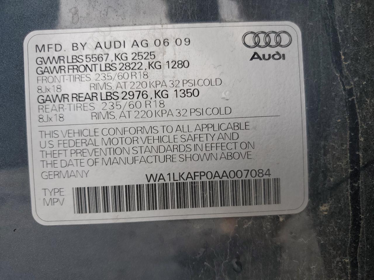 2010 AUDI Q5 PREMIUM CHARCOAL - Image 13