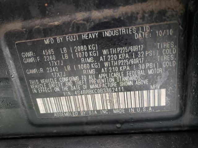 2011 SUBARU OUTBACK BLACK - Image 13