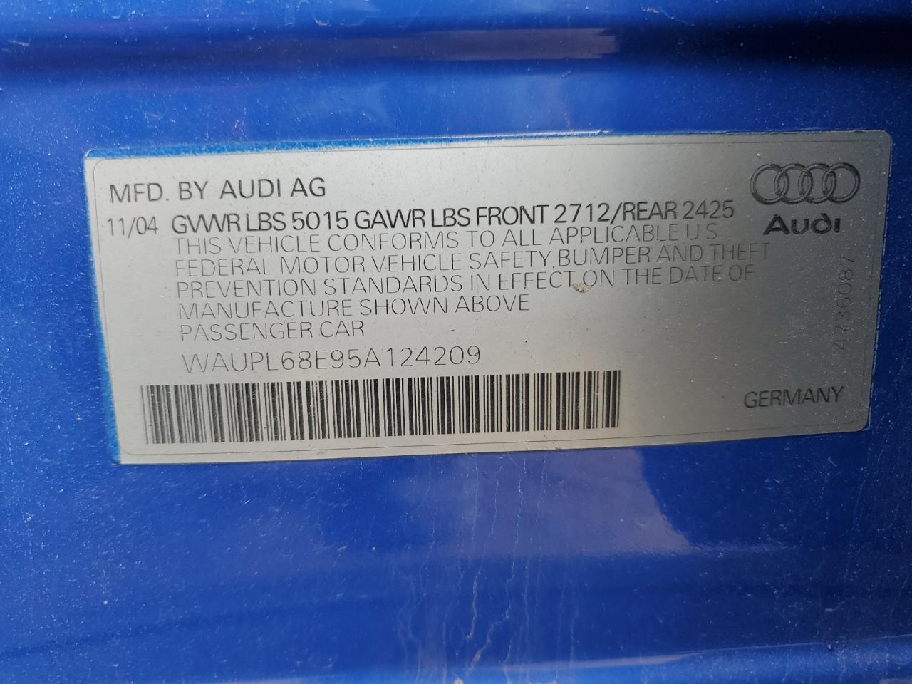 2005 AUDI S4/RS4 BLUE - Image 12