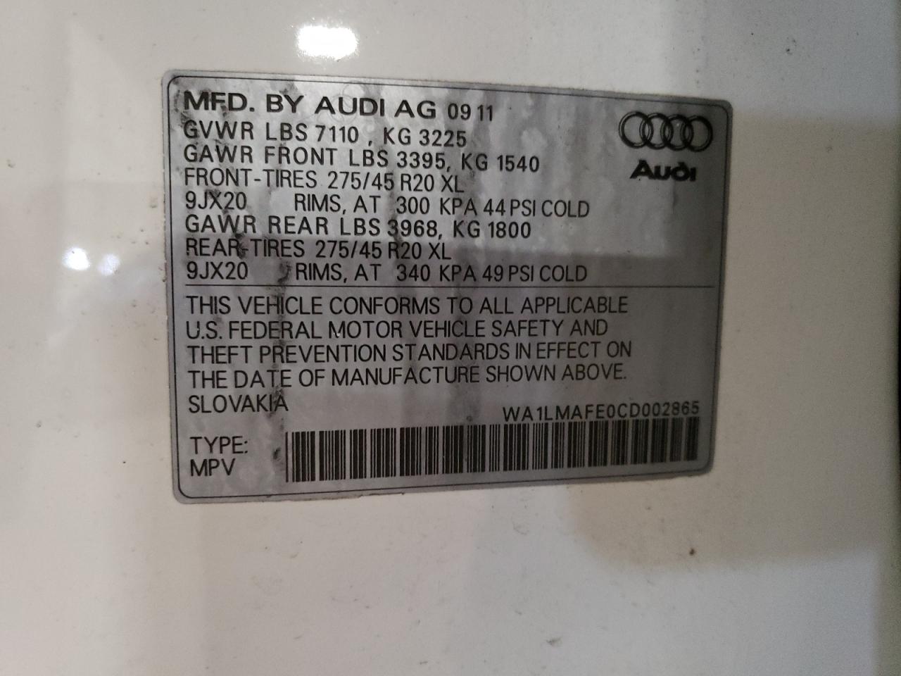 2012 AUDI Q7 - Image 13