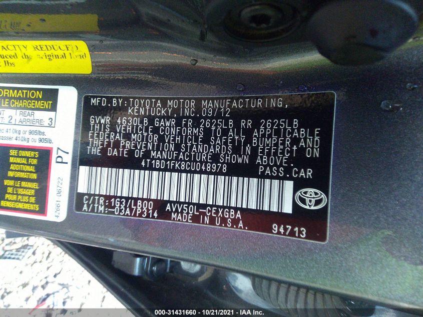 2012 Toyota Camry - Image 9