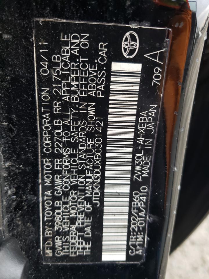 2011 TOYOTA PRIUS BLACK - Image 12
