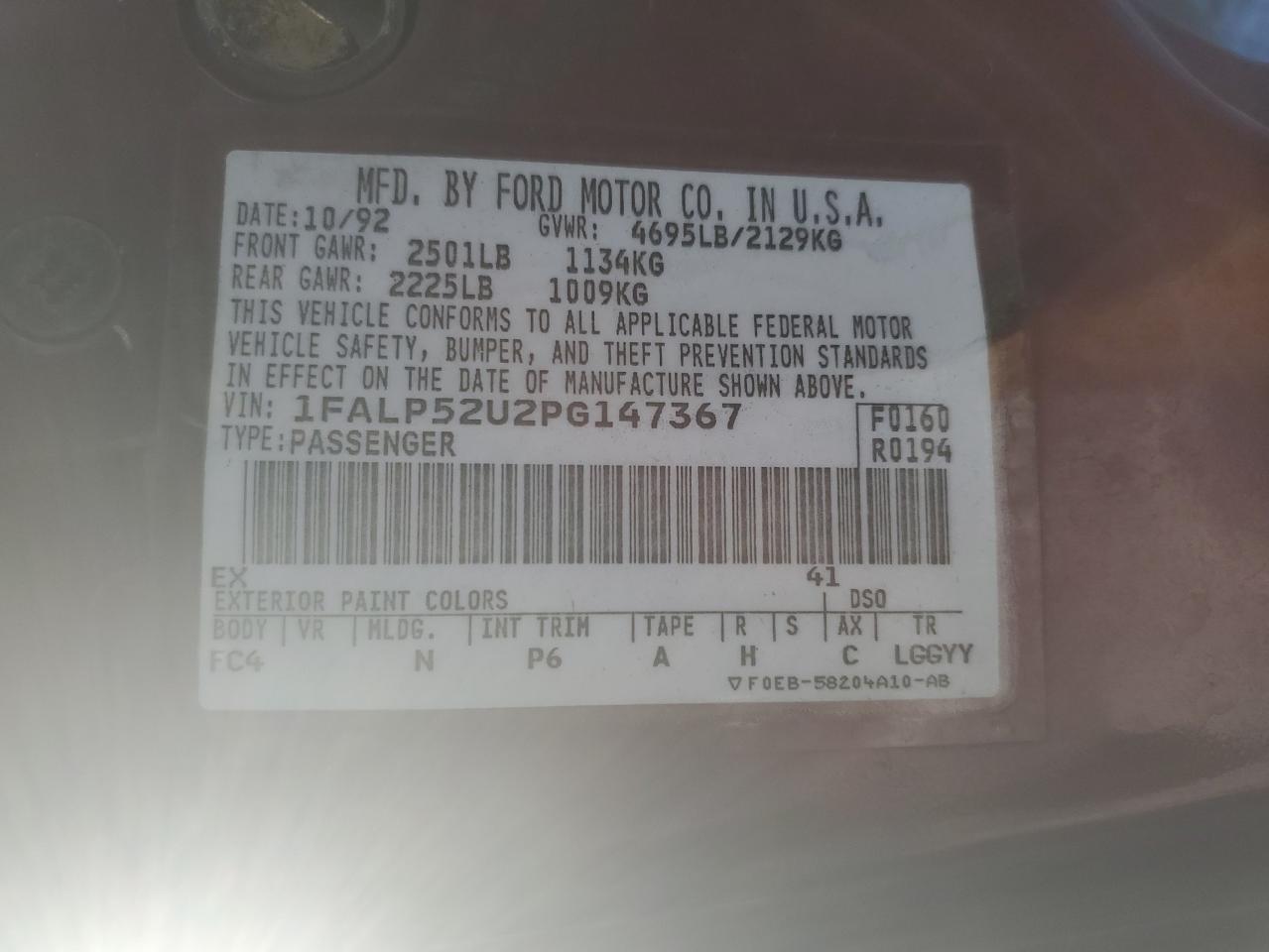 1993 FORD TAURUS - Image 12