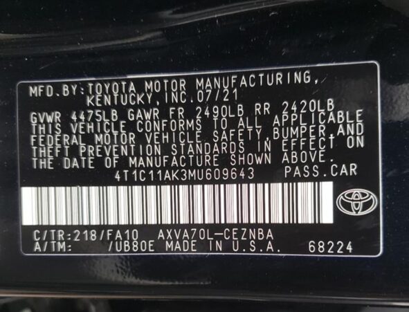 2021 Toyota Camry - Image 10