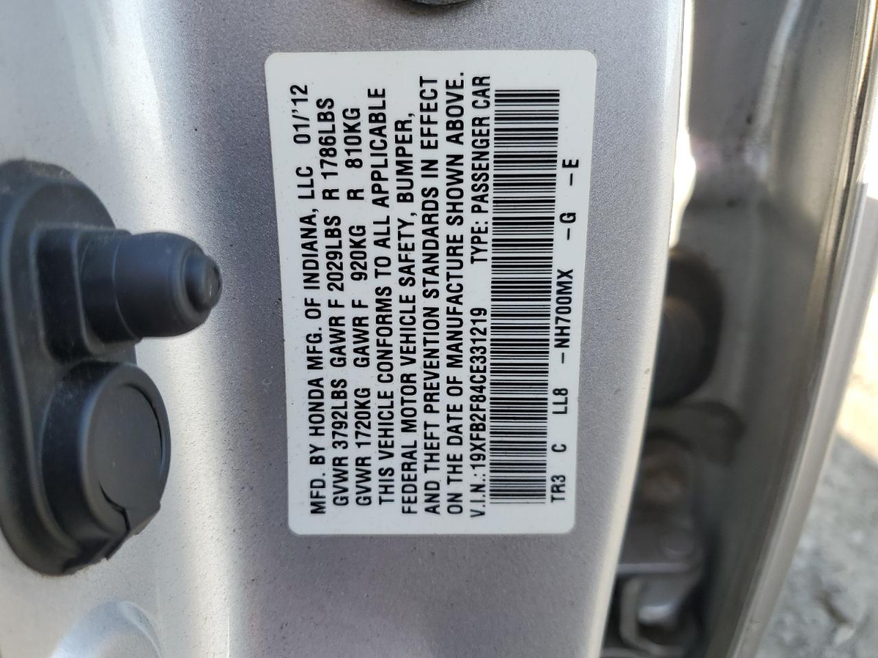 2012 HONDA CIVIC - Image 12