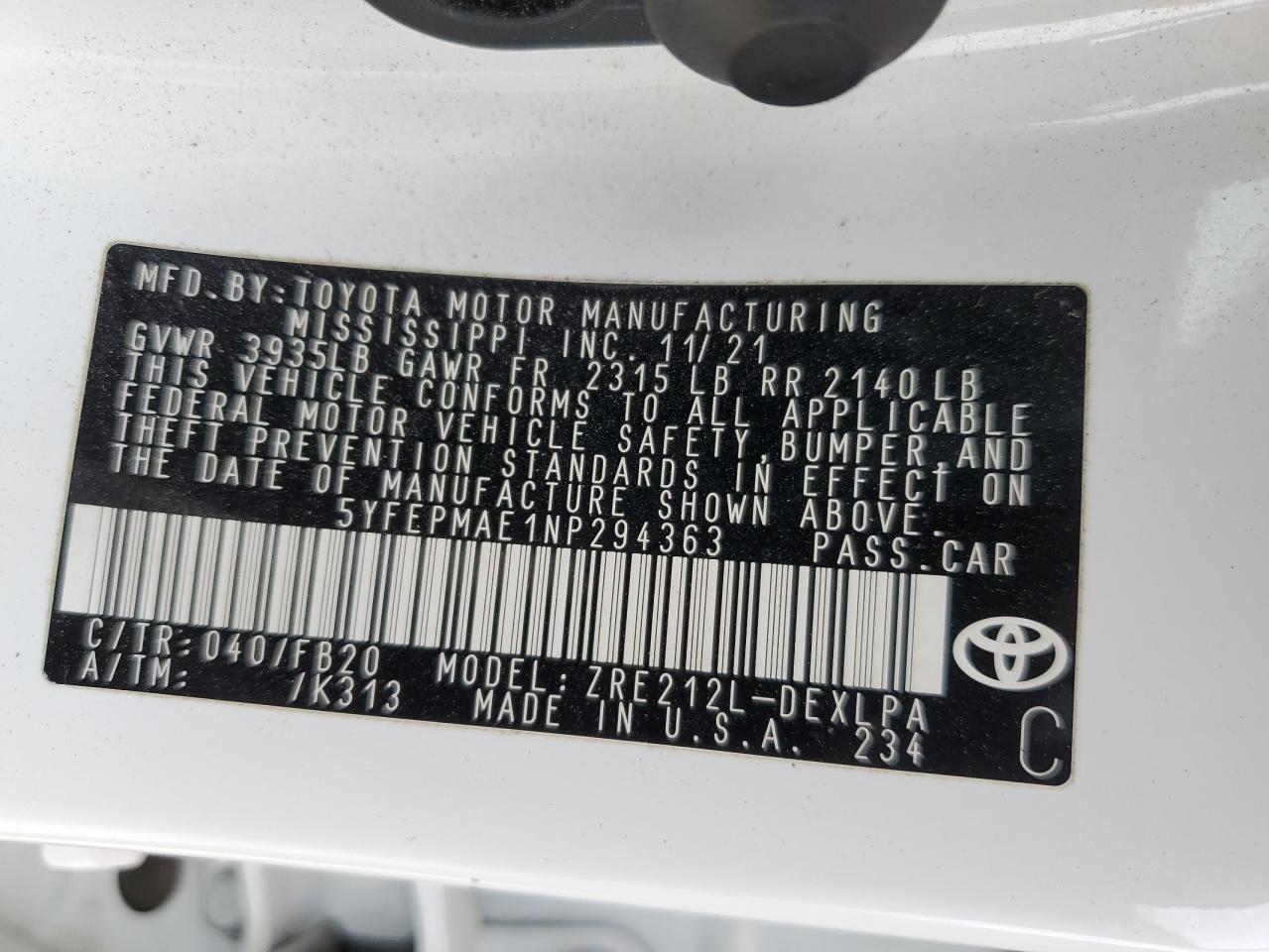 2022 TOYOTA COROLLA WHITE - Image 13