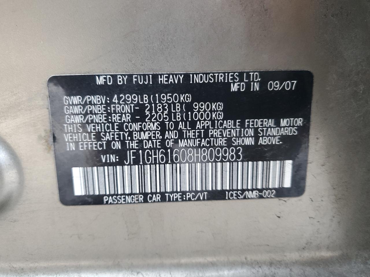 2008 SUBARU IMPREZA - Image 12