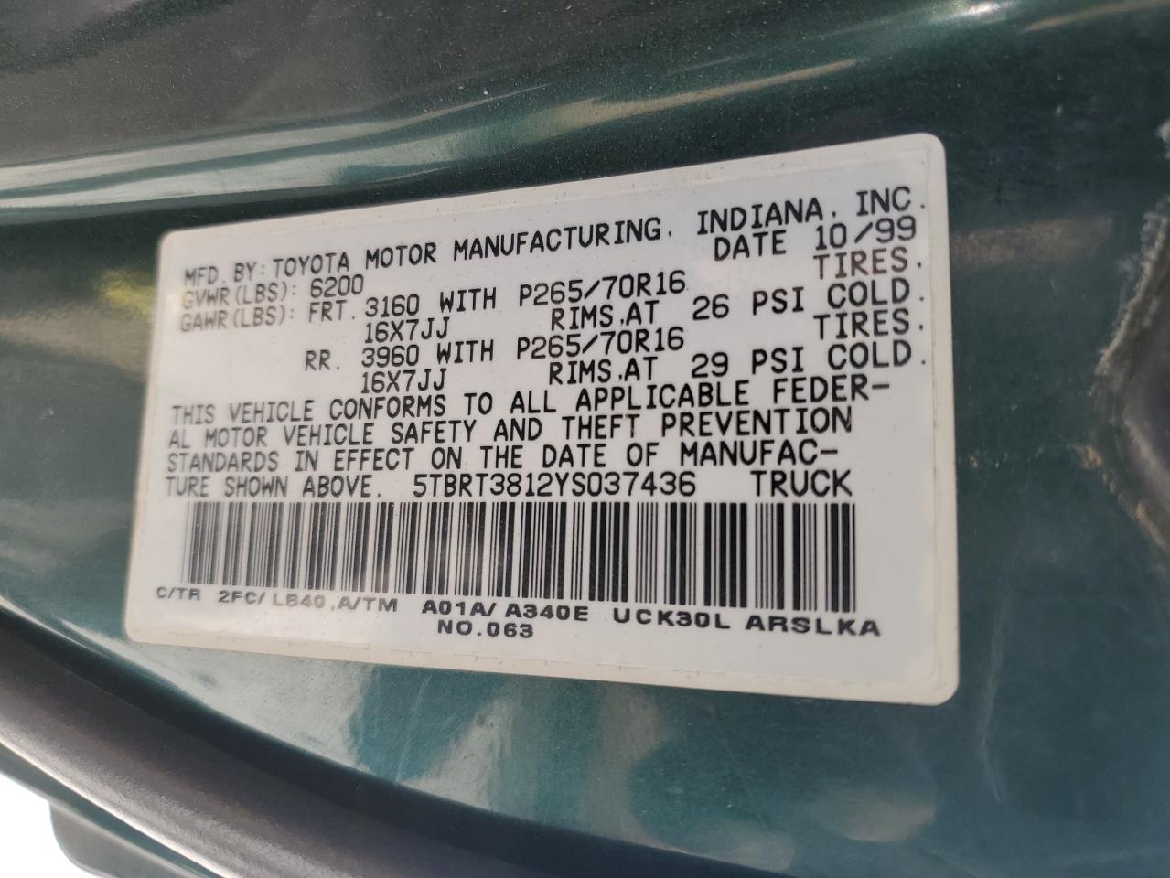 2000 TOYOTA TUNDRA - Image 12