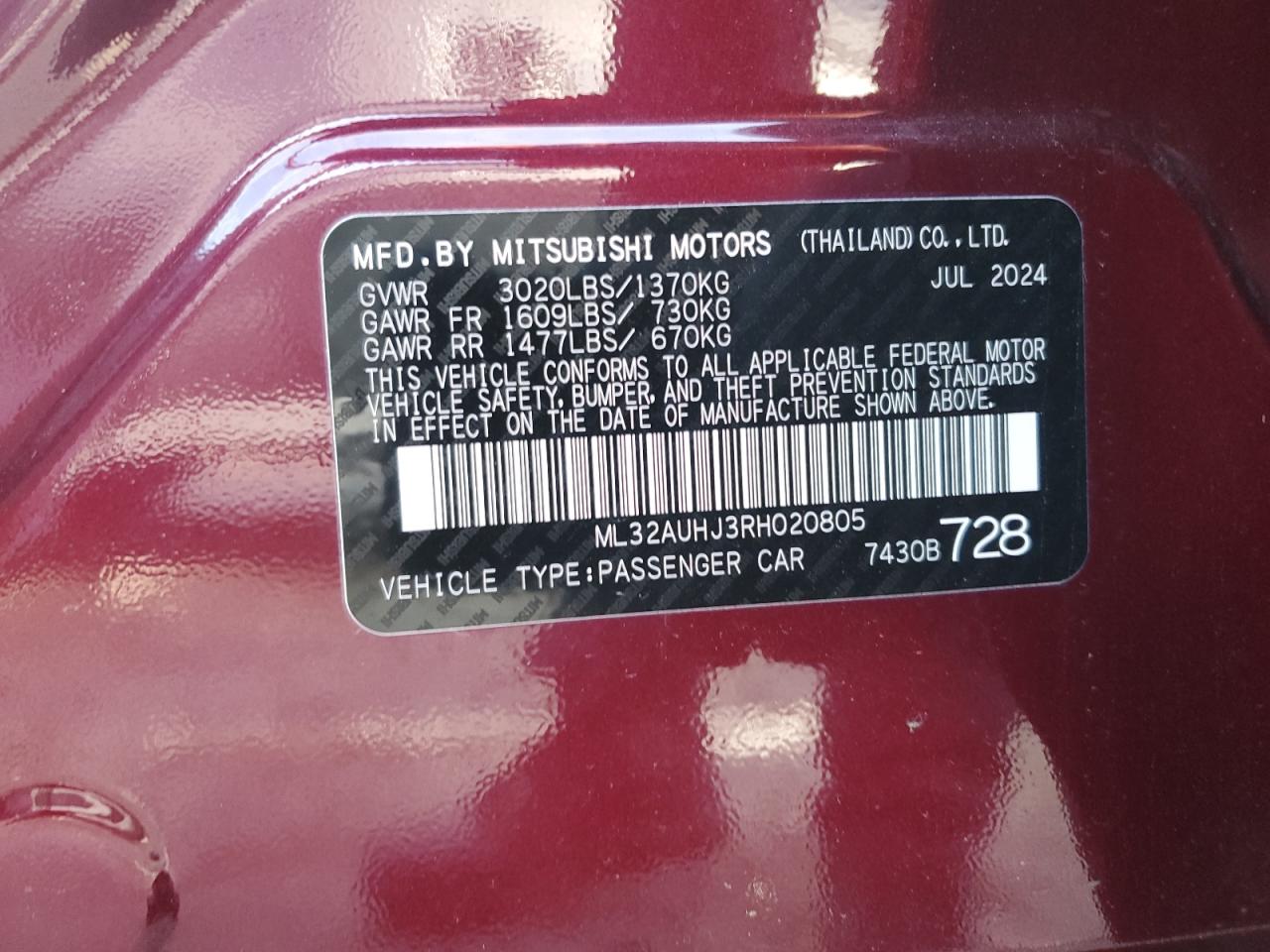 2024 MITSUBISHI MIRAGE - Image 13