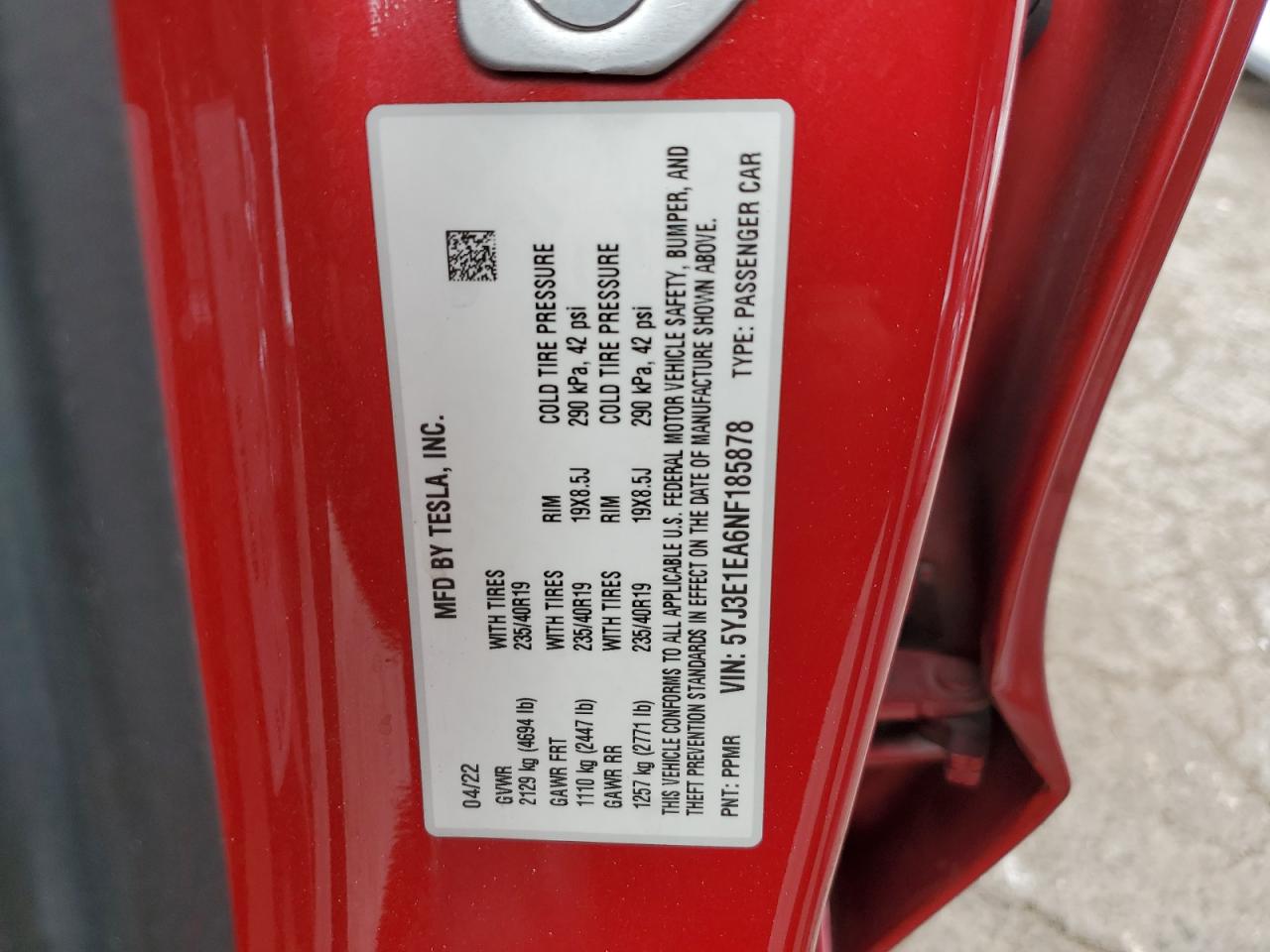 2022 TESLA MODEL 3 - Image 13