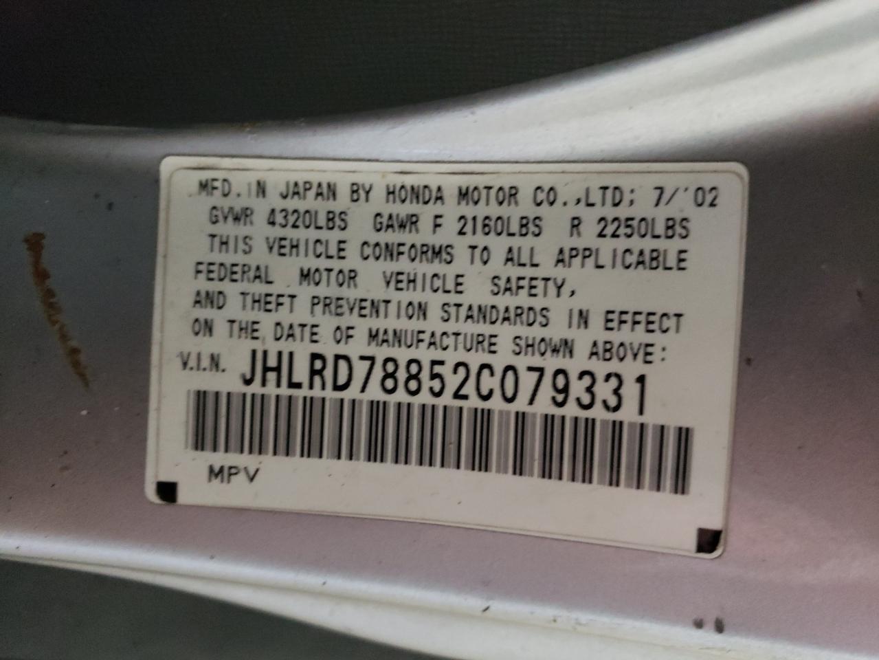 2002 HONDA CRV - Image 13