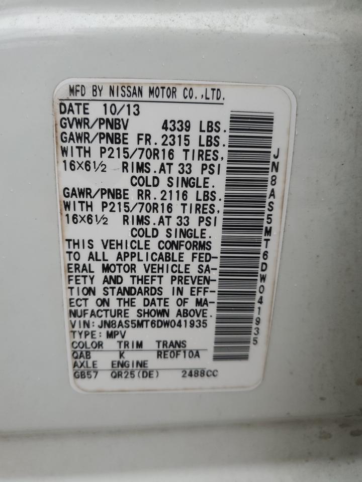 2013 NISSAN ROGUE WHITE - Image 13