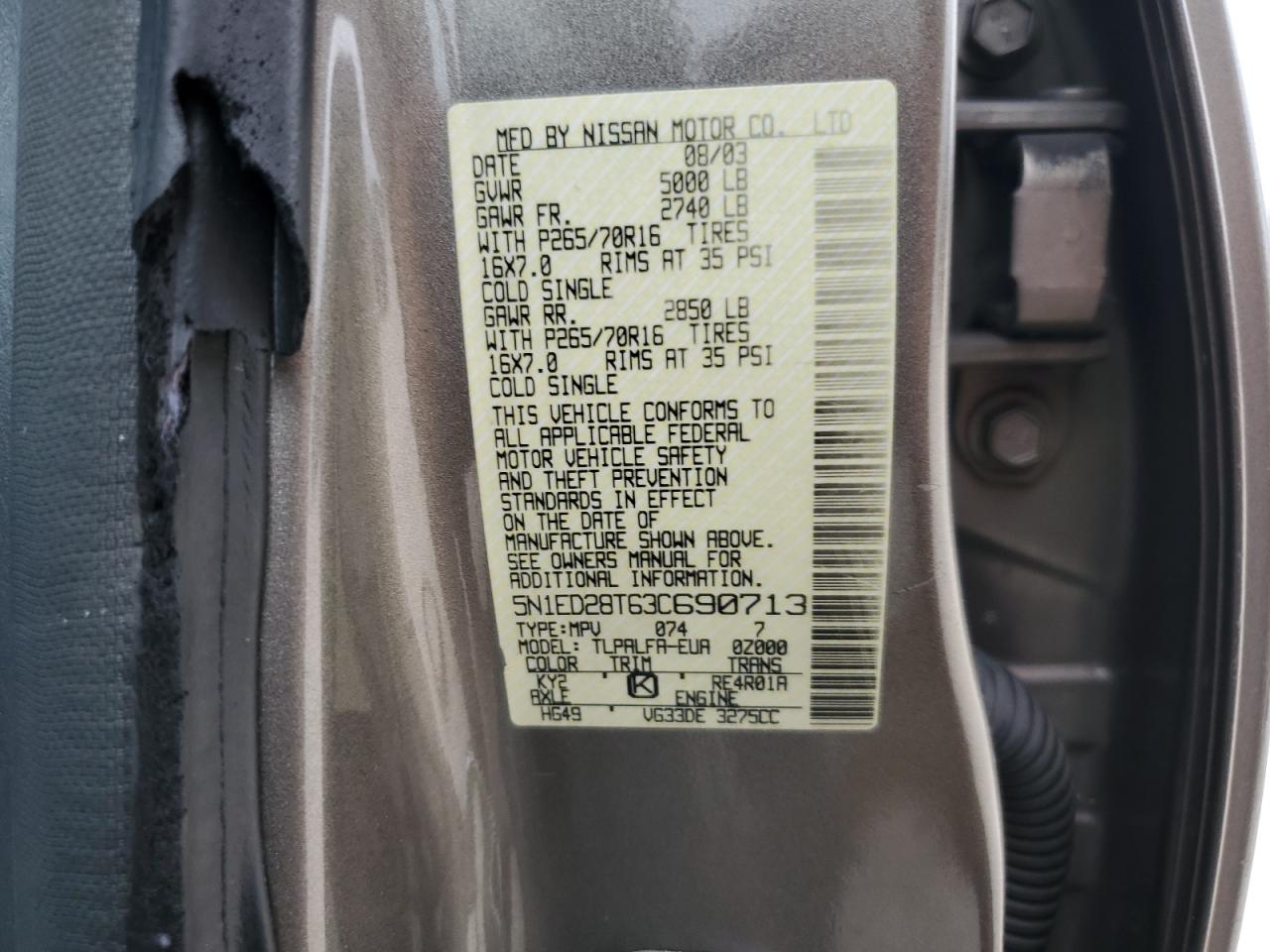 2003 NISSAN XTERRA BEIGE - Image 13