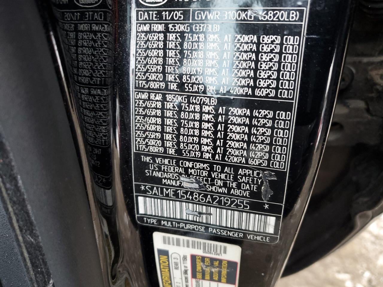 2006 LAND ROVER RANGEROVER - Image 13