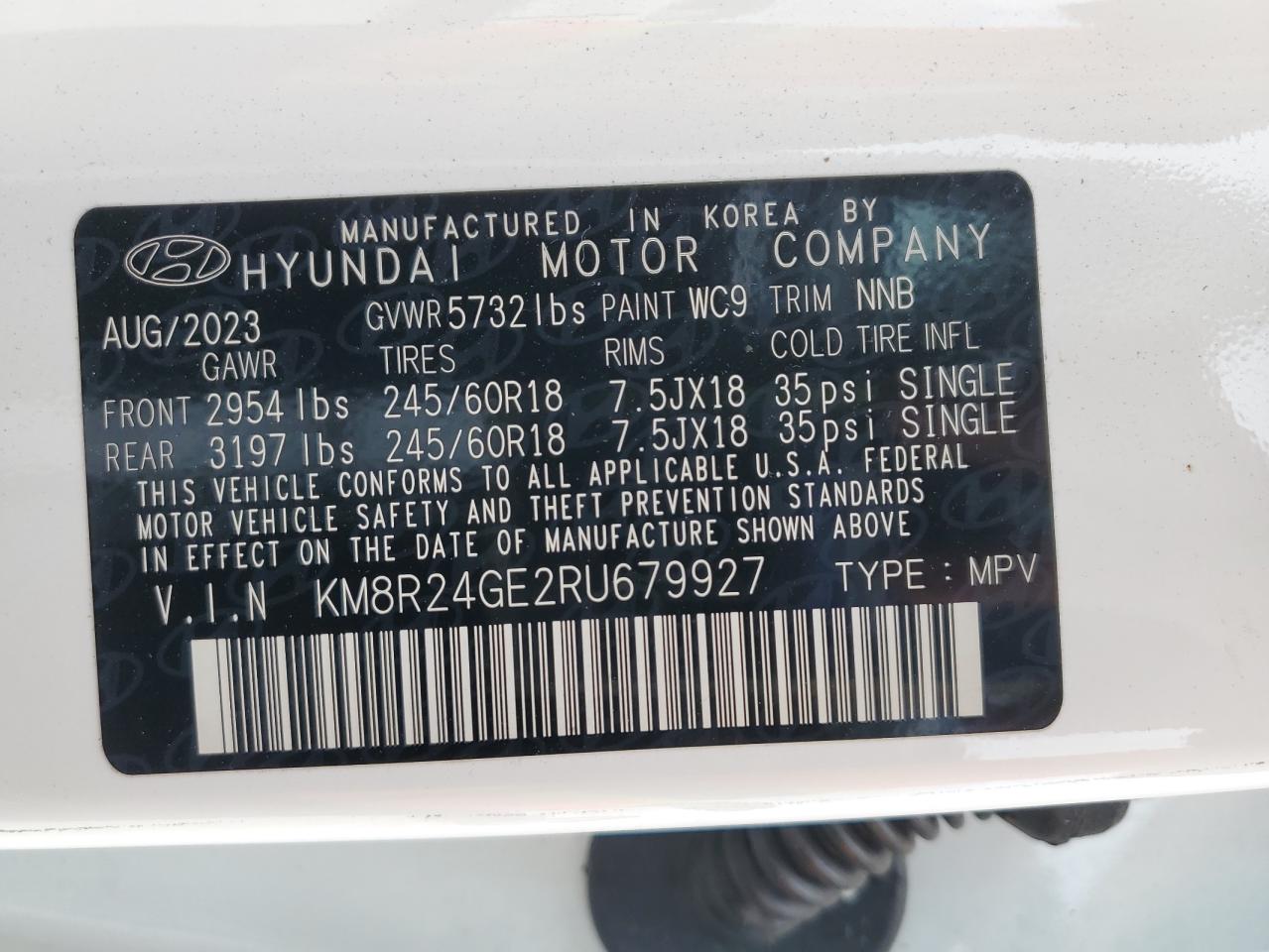 2024 HYUNDAI PALISADE WHITE - Image 14