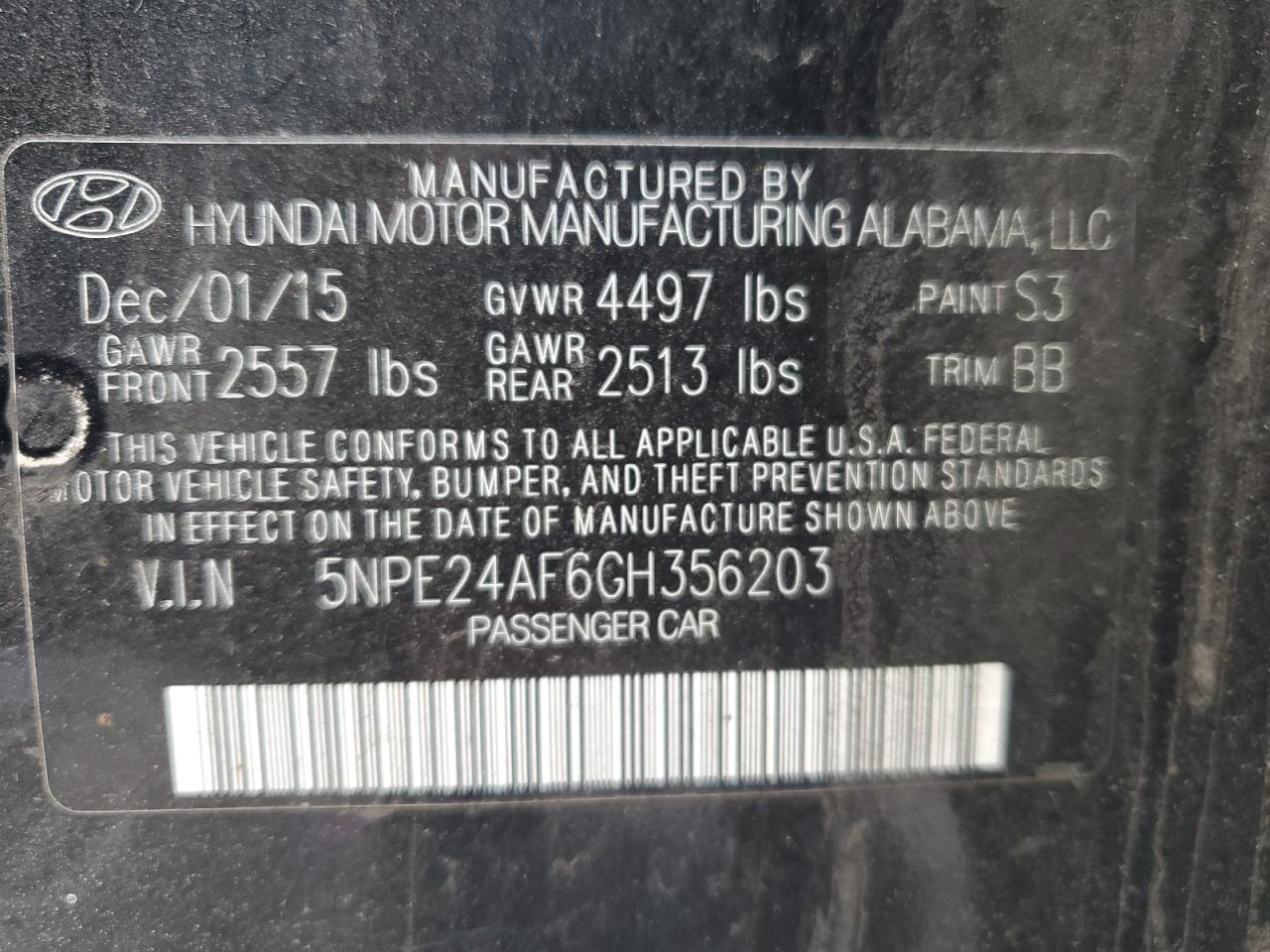 2016 HYUNDAI SONATA BLACK - Image 12