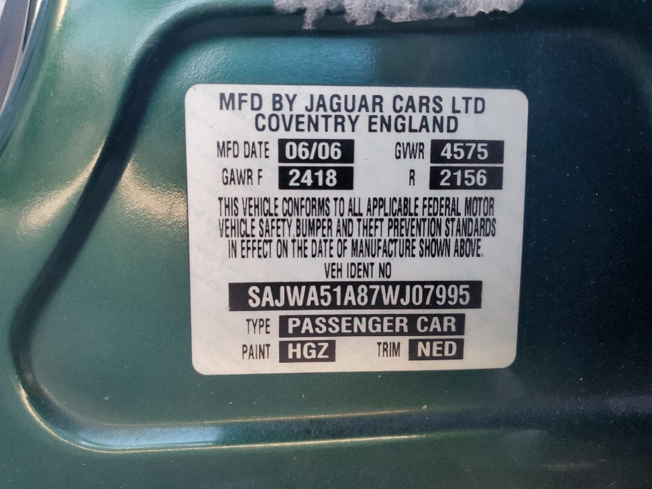 2007 JAGUAR X-TYPE GREEN - Image 12