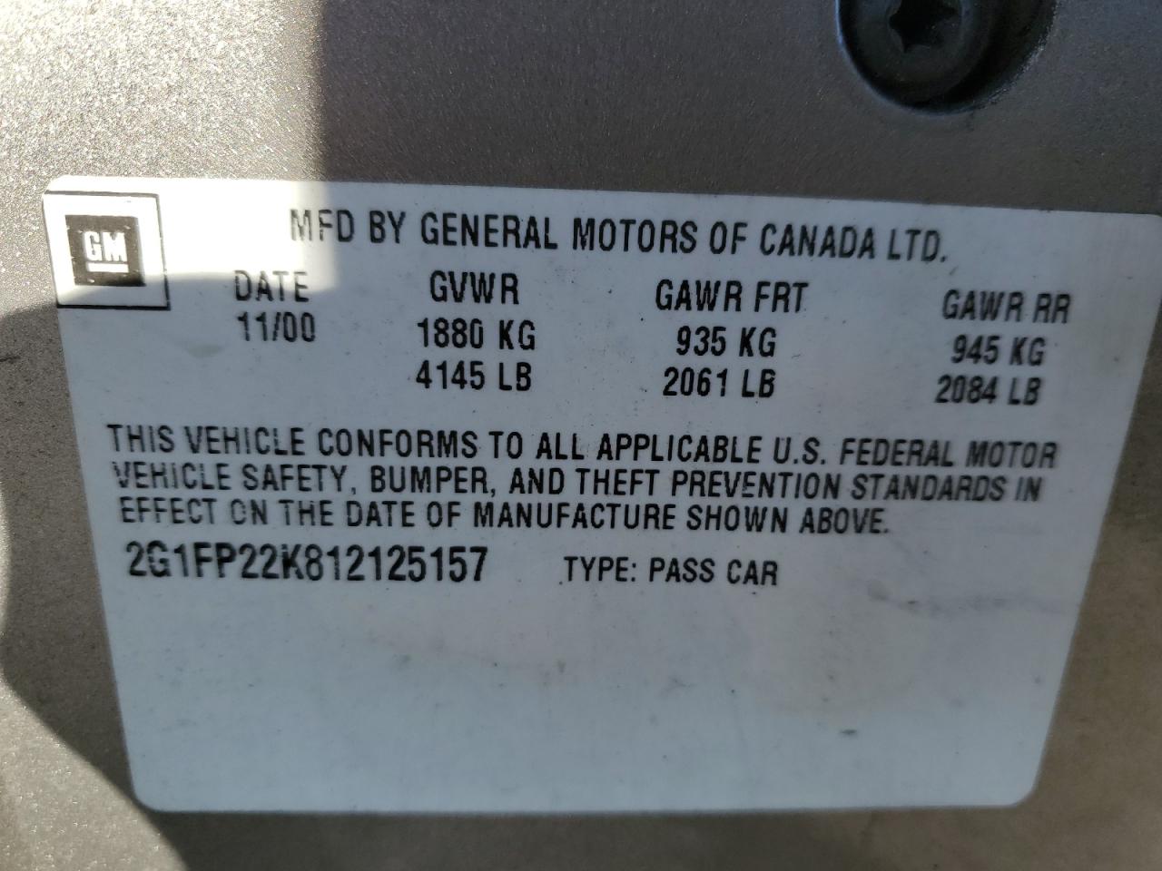 2001 CHEVROLET CAMARO GOLD - Image 12