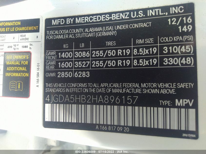 2017 Mercedes-Benz GLE350 4M - Image 10