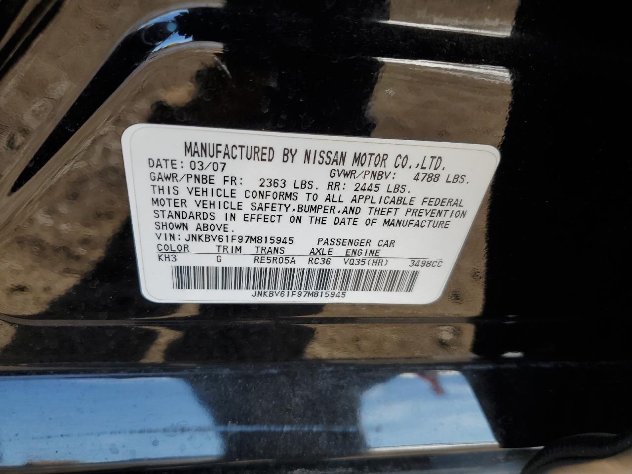 2007 INFINITI G35 - Image 12