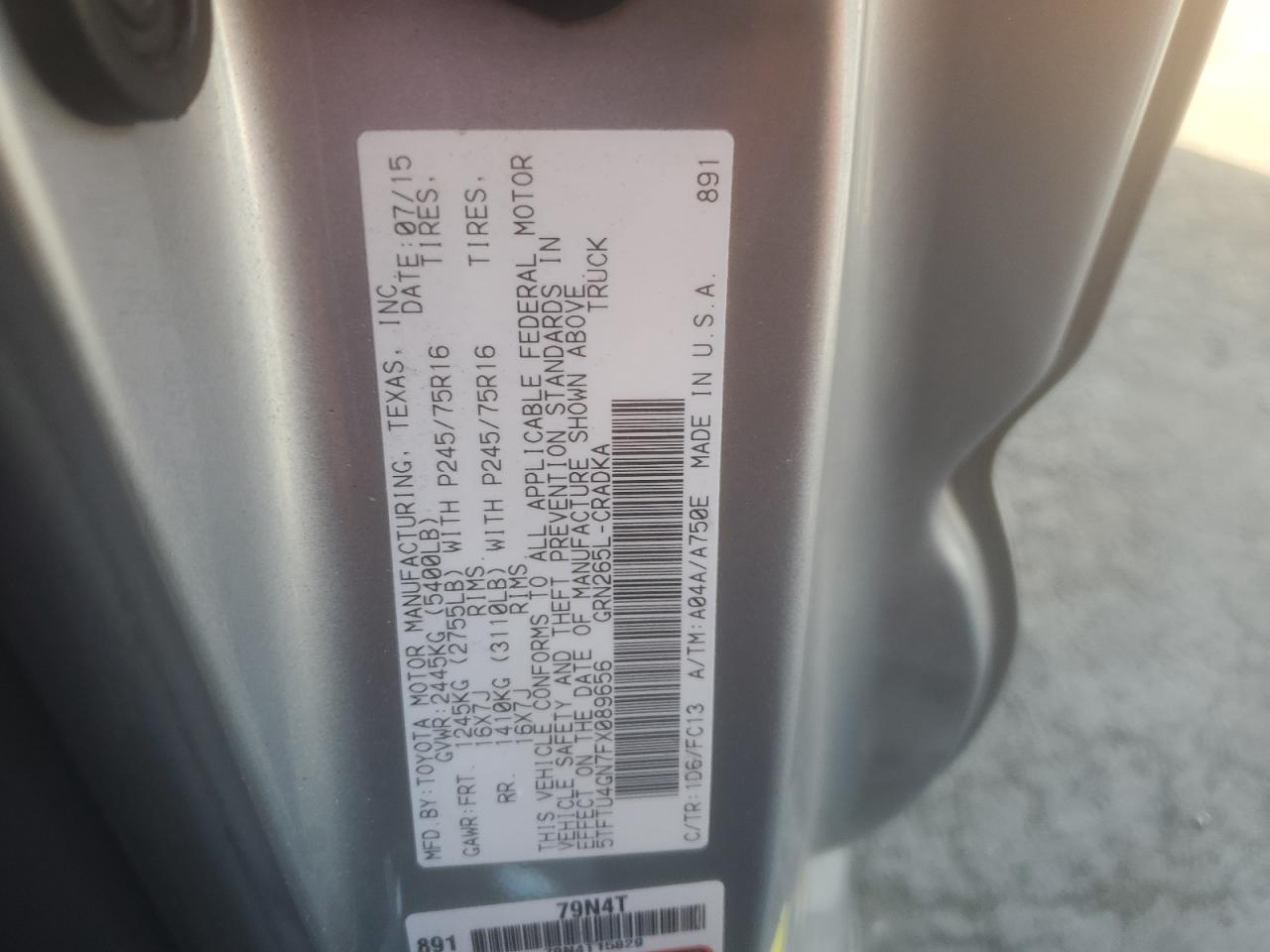 2015 TOYOTA TACOMA PRE SILVER - Image 12