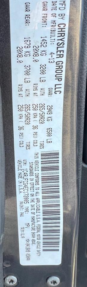2014 JEEP GRAND CHER - Image 10
