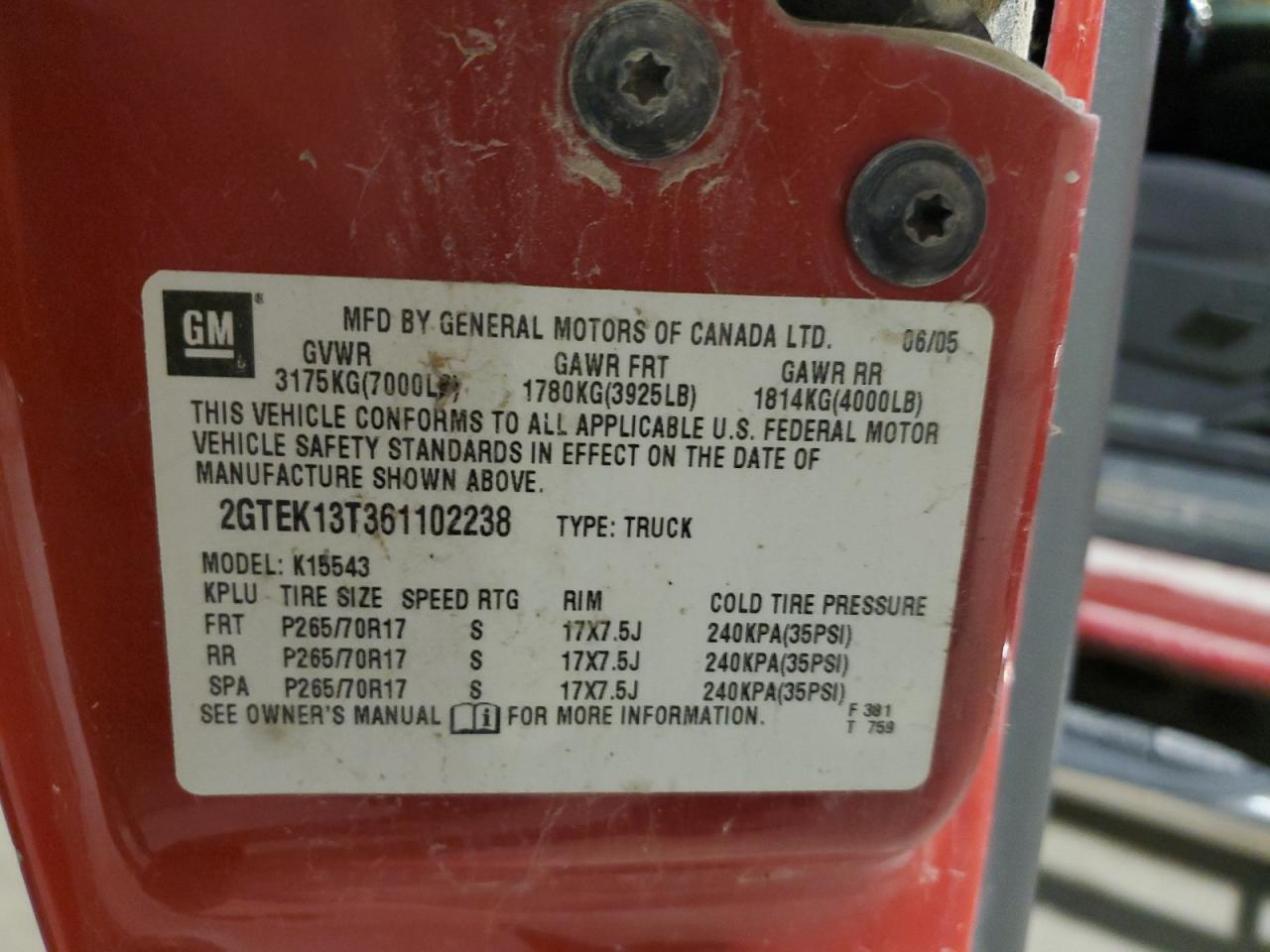 2006 GMC SIERRA RED - Image 12