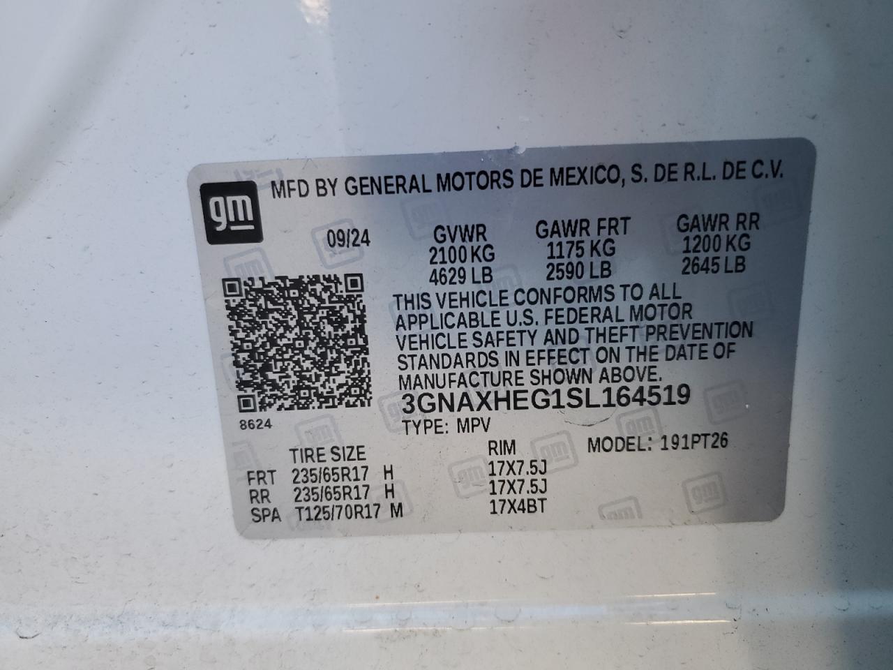 2025 CHEVROLET EQUINOX WHITE - Image 13