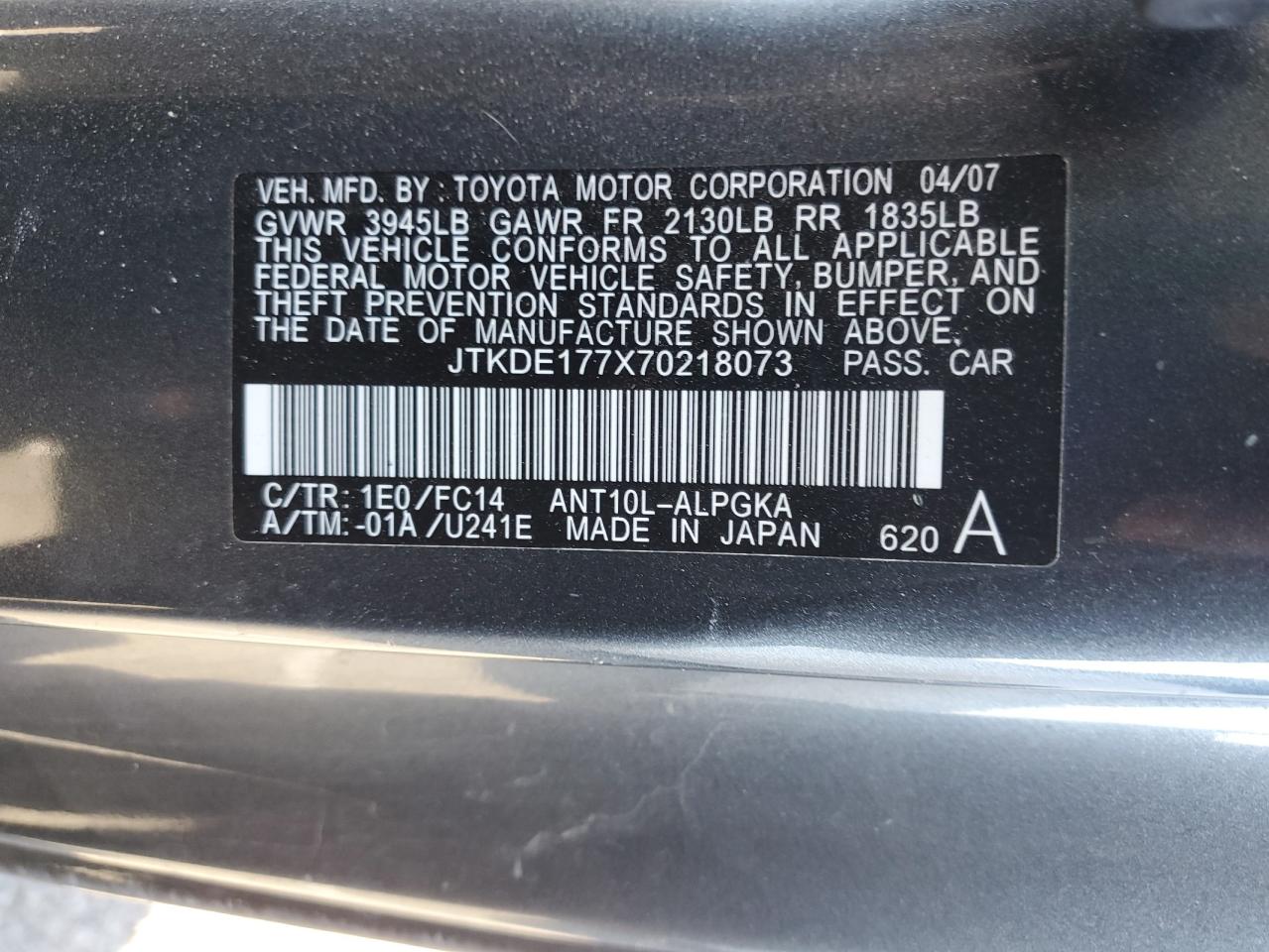2007 TOYOTA SCION CHARCOAL - Image 12