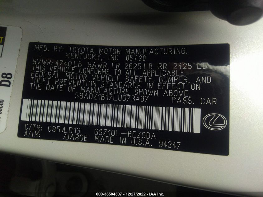 2020 Lexus ES350 - Image 9
