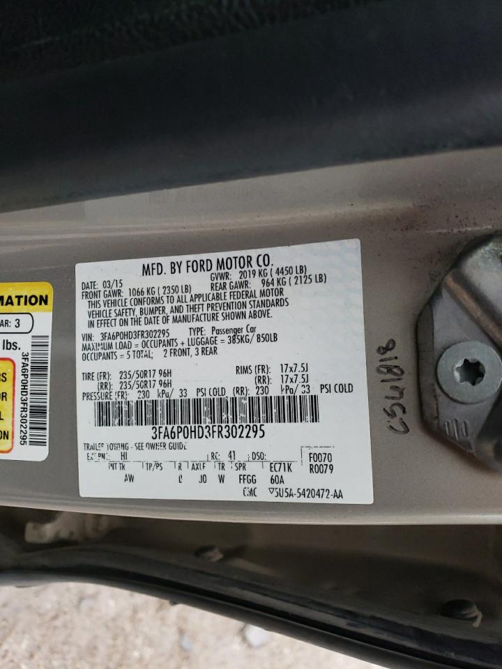 2015 FORD FUSION BEIGE - Image 12