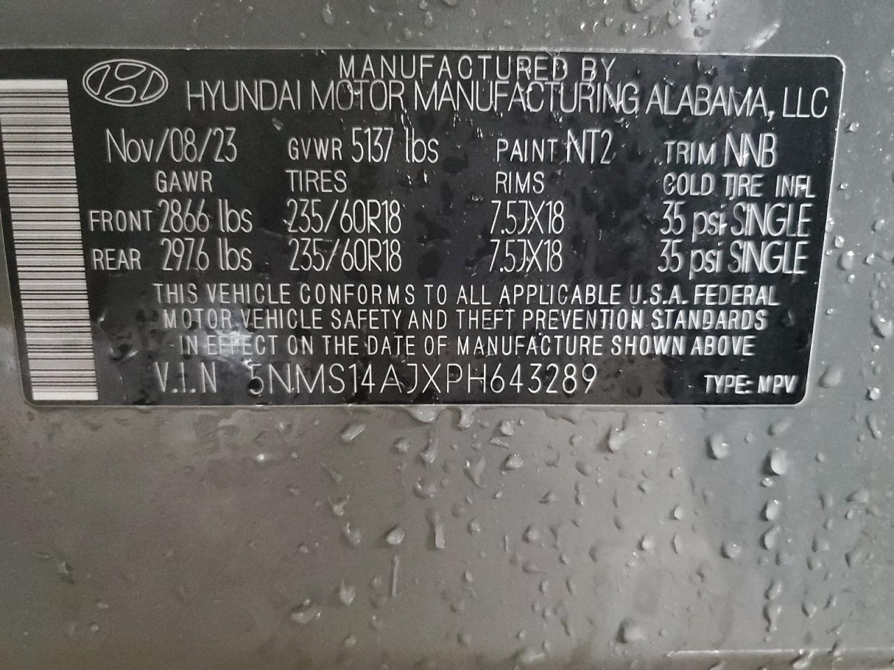 2023 HYUNDAI SANTA FE GRAY - Image 14